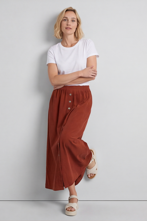 Zinnia Needlecord Skirt Burnt Orange - Image 1