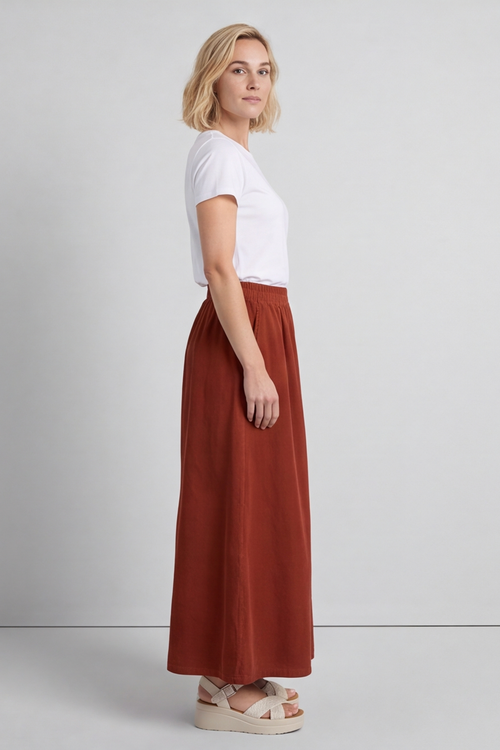 Zinnia Needlecord Skirt Burnt Orange - Image 3