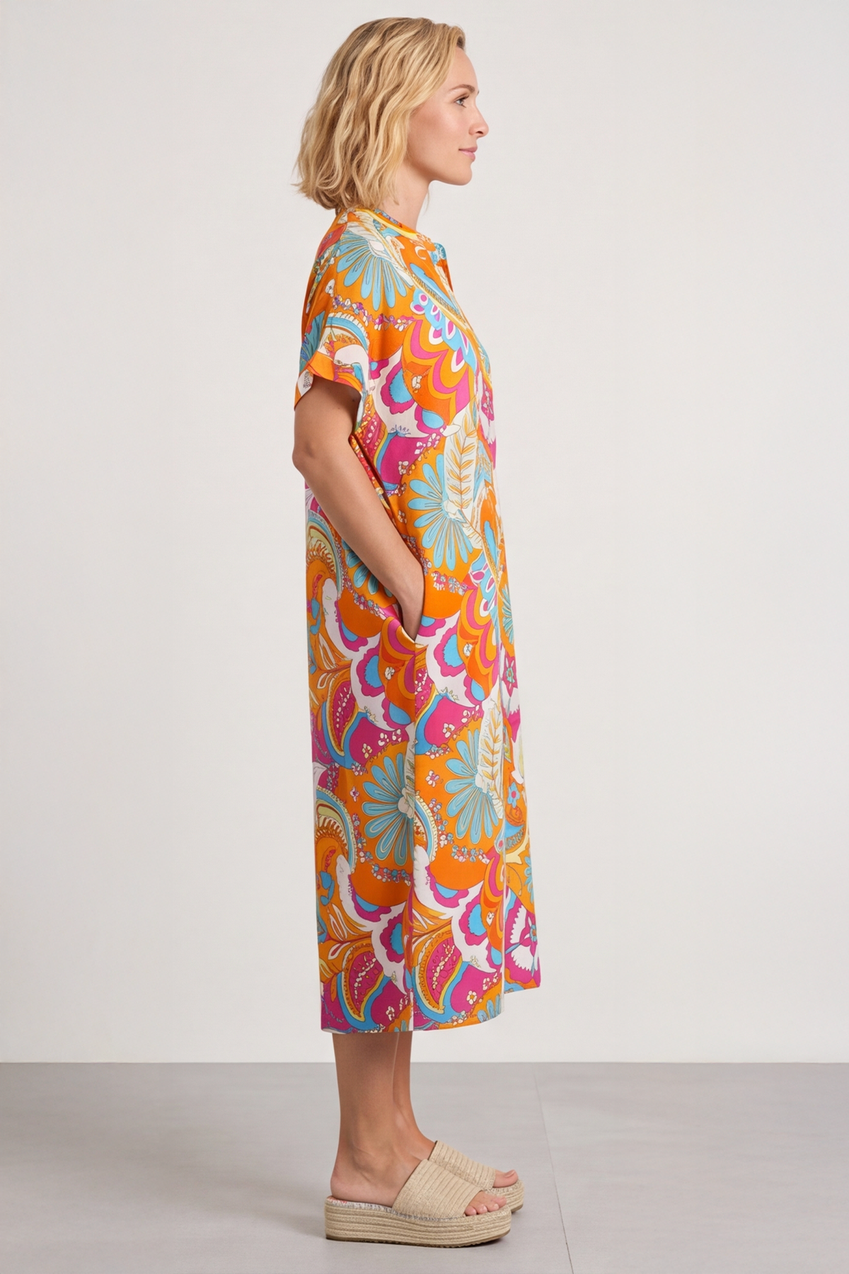 Zuri Psychedelic Print Dress Orange