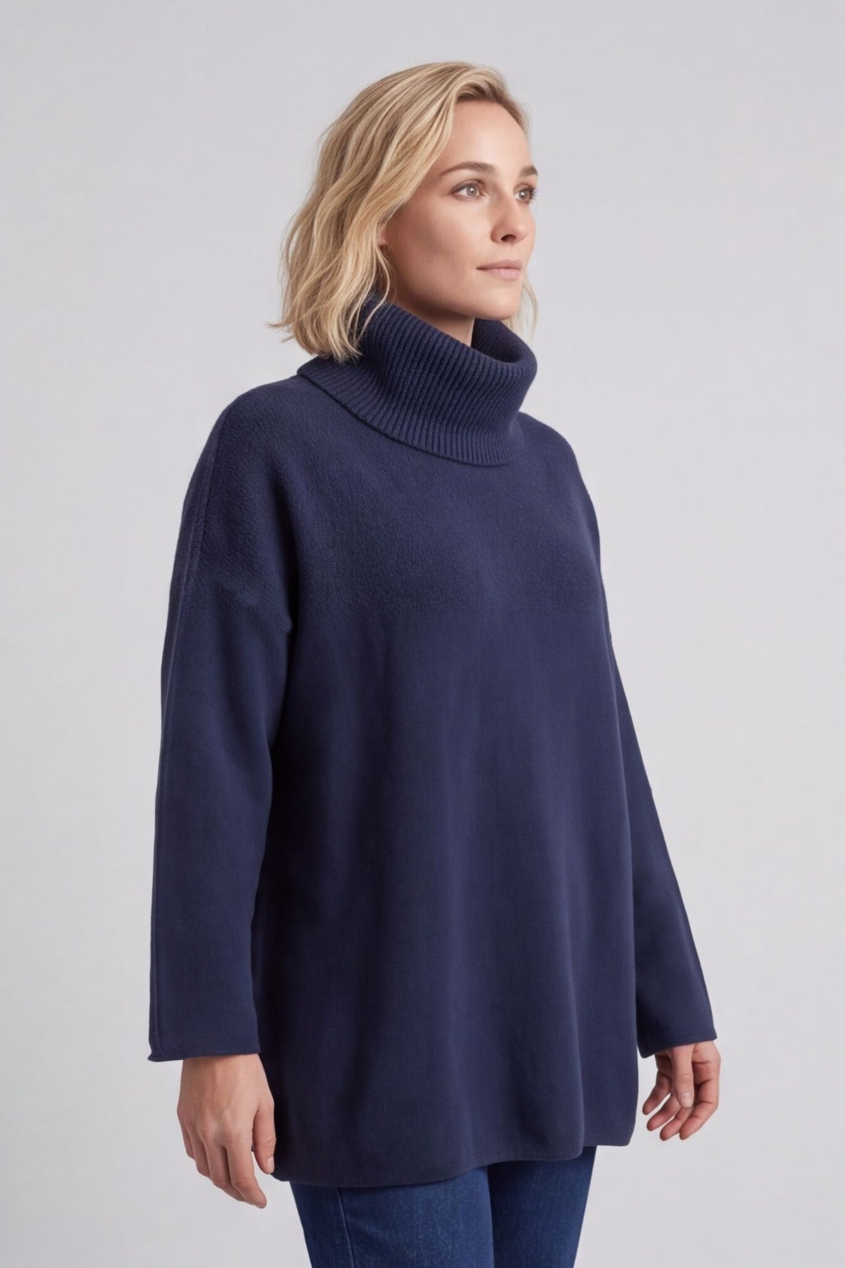 Jude Polo Neck Knitted Jumper Navy – image 3 of 6