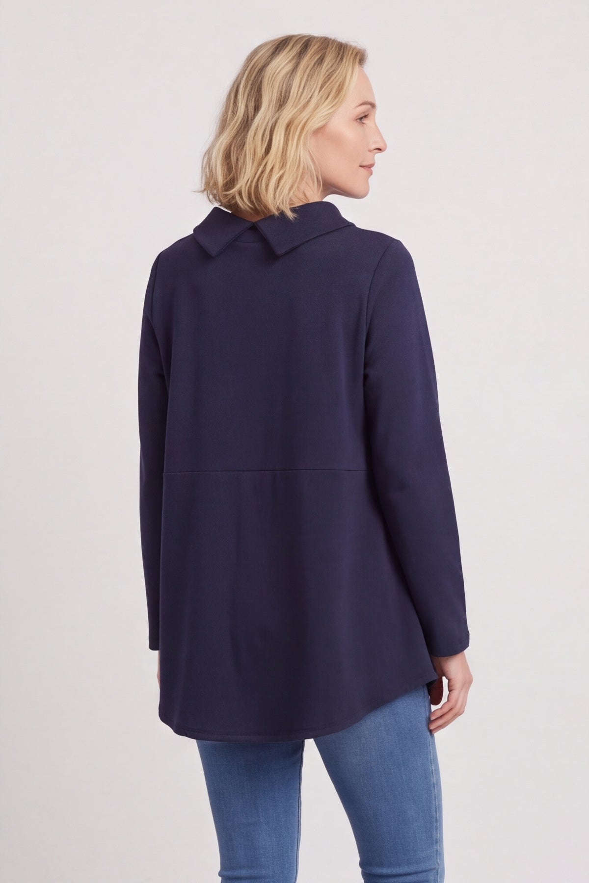 Courtney Cotton Top Navy