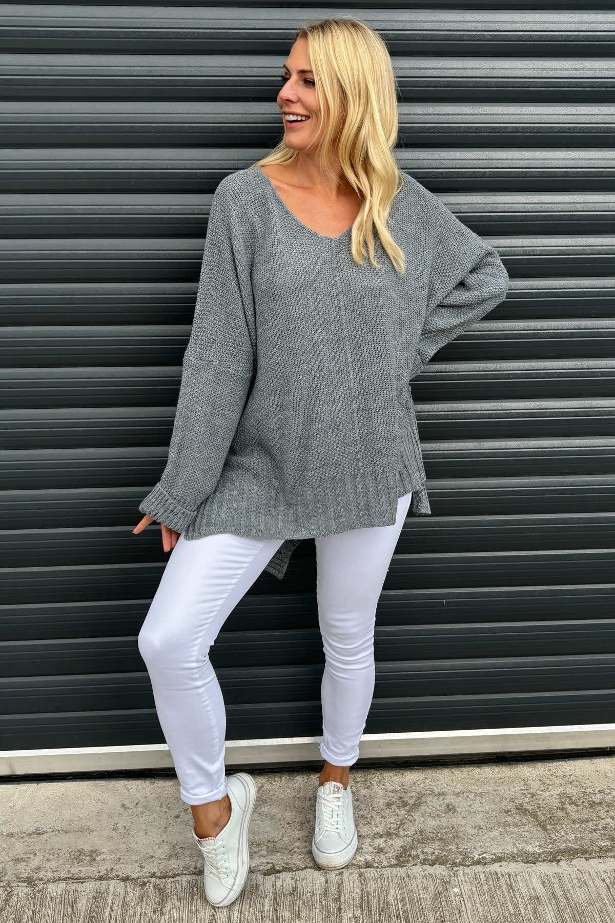 Bo Slouch Jumper Mid Grey