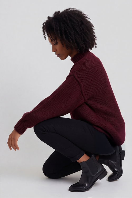 Ciao Knitted Jumper Wine - Image 3