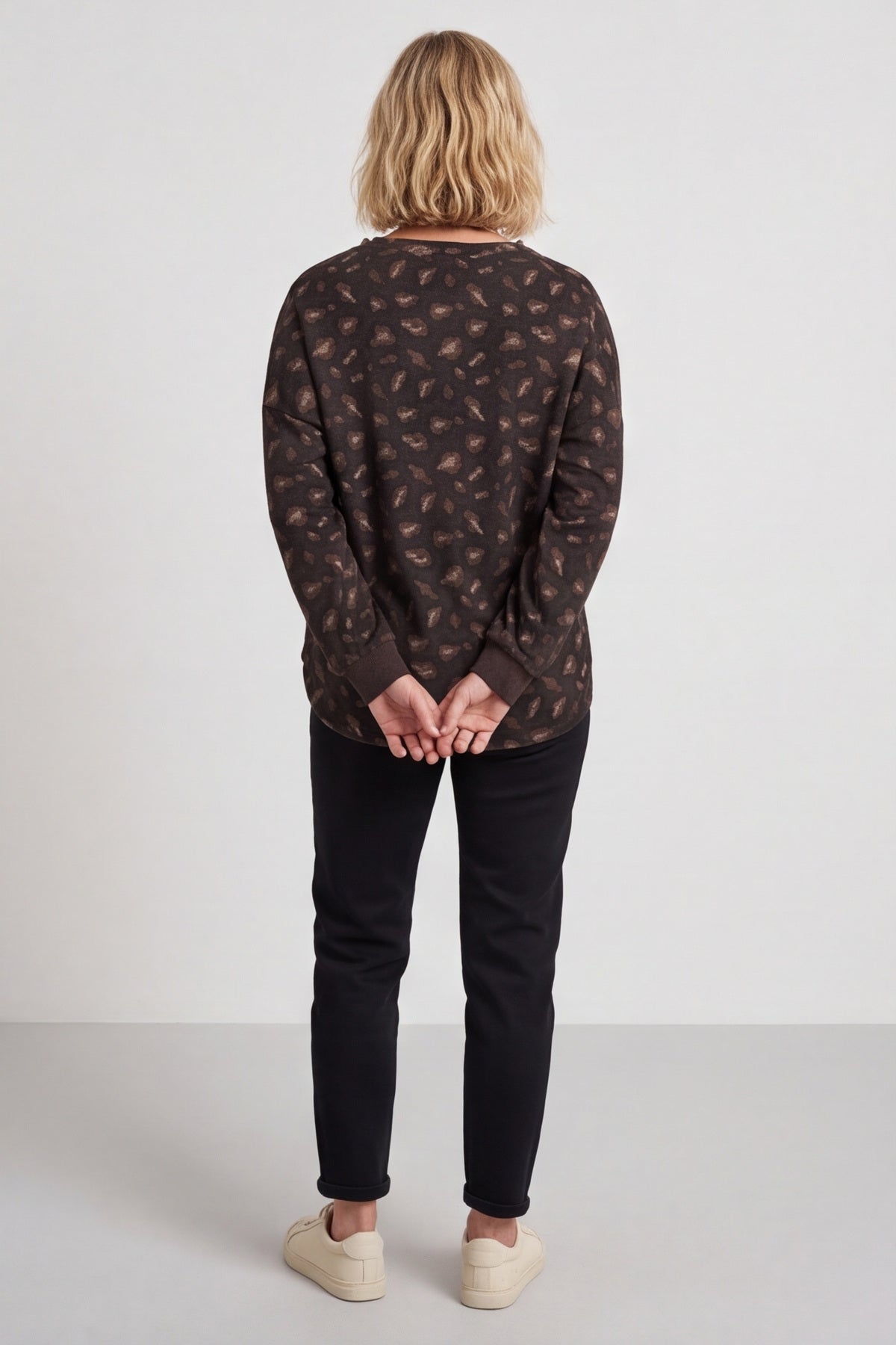 Nicky Leopard Print Cotton Top Cocoa
