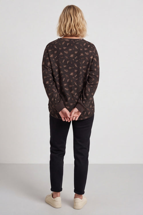 Nicky Leopard Print Cotton Top Cocoa - Image 3