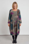 Dreda Print Needlecord Dress Teal