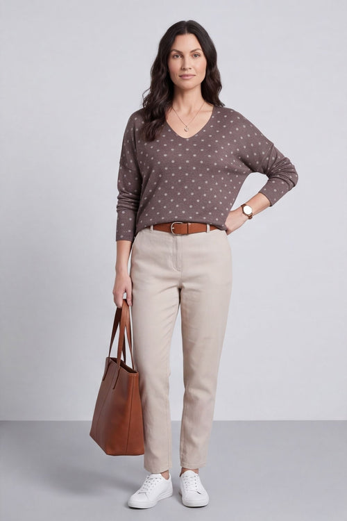 Lola Relaxed Polka Dot V-Neck Top – image 2 of 5