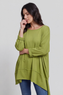 Margie Dip Side Cotton Top Green