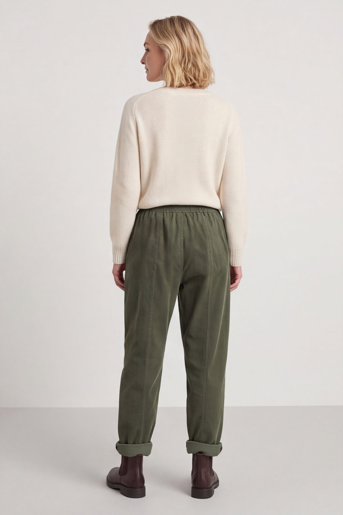 Poppy Needlecord Trousers Khaki