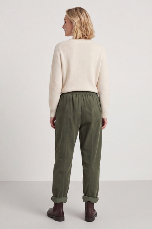Poppy Needlecord Trousers Khaki - Image 4