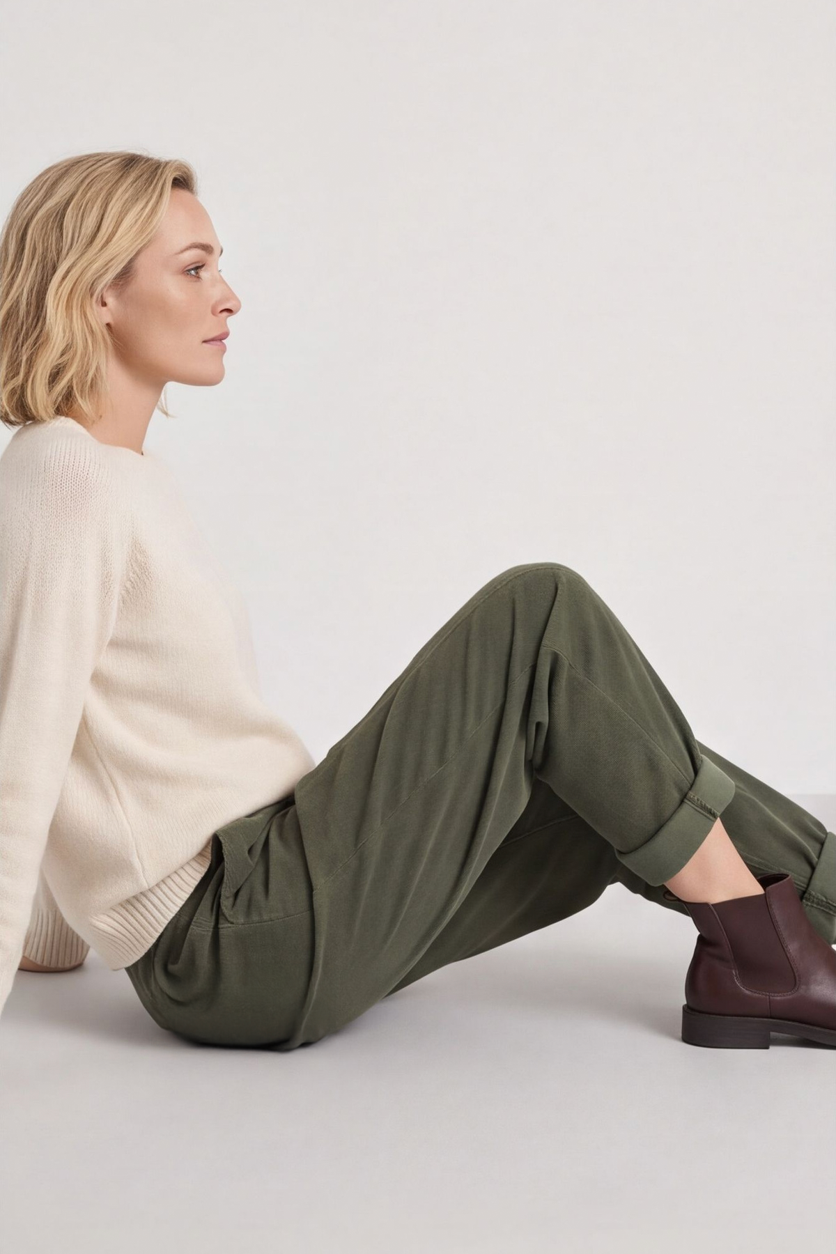 Poppy Needlecord Trousers Khaki