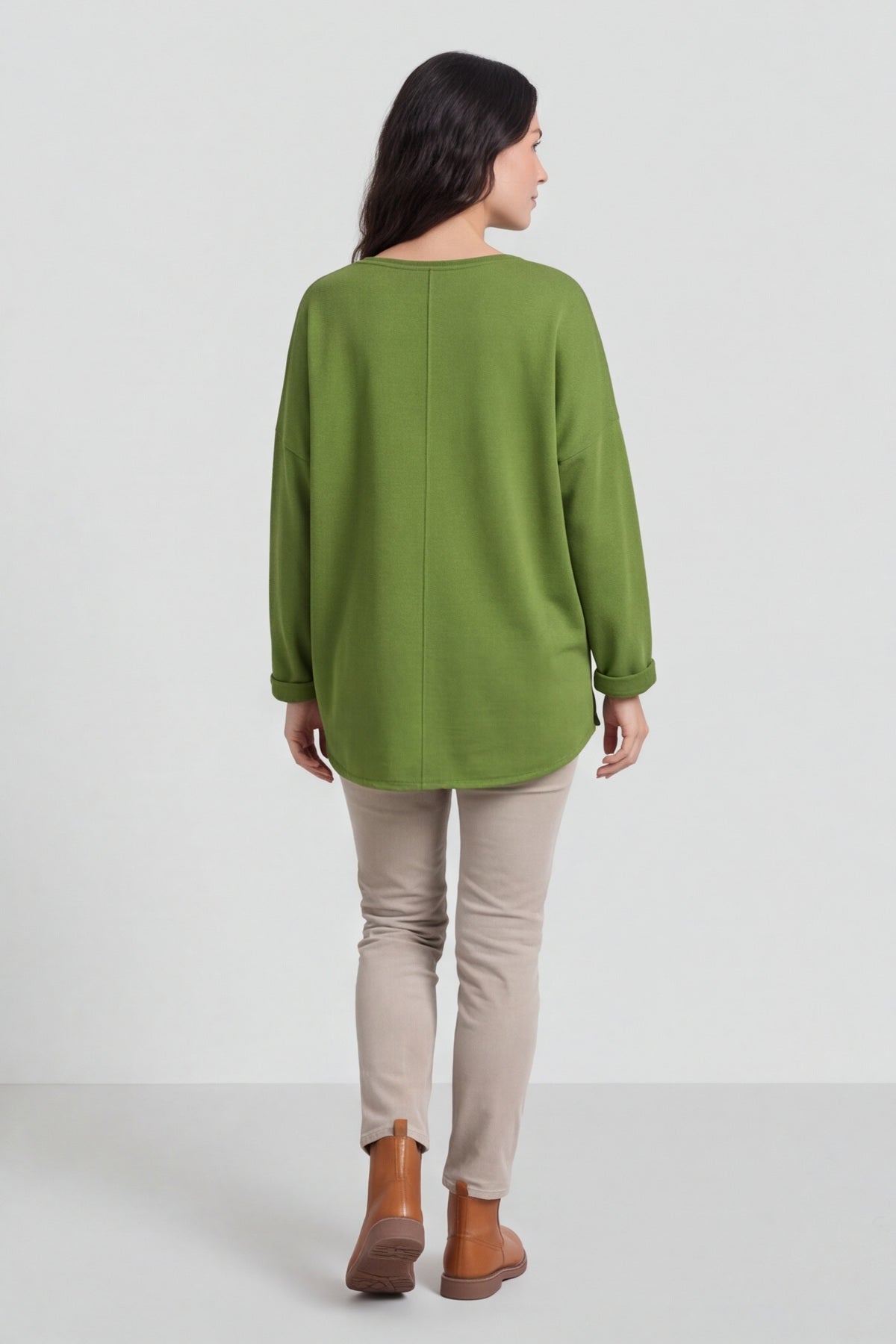 Louise Cord Patch Cotton Top Olive