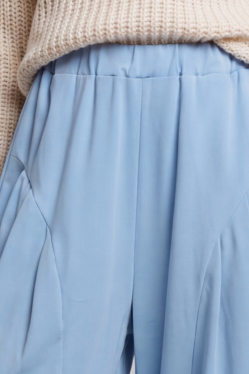 Clarinda Cotton Harem Trousers Powder Blue - Image 3