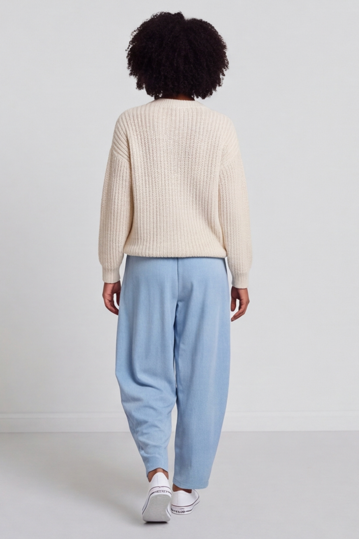 Clarinda Cotton Harem Trousers Powder Blue