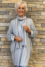 Keoni Scarf Tunic Grey Grey - Keoni Scarf Tunic Grey