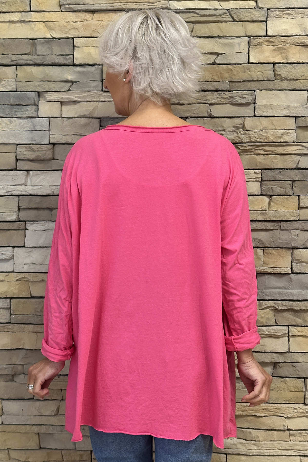 Amber Cotton Top Fuchsia