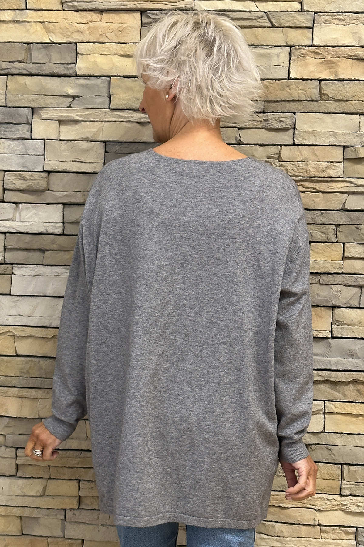 Cassandra V-Neck Jumper Grey