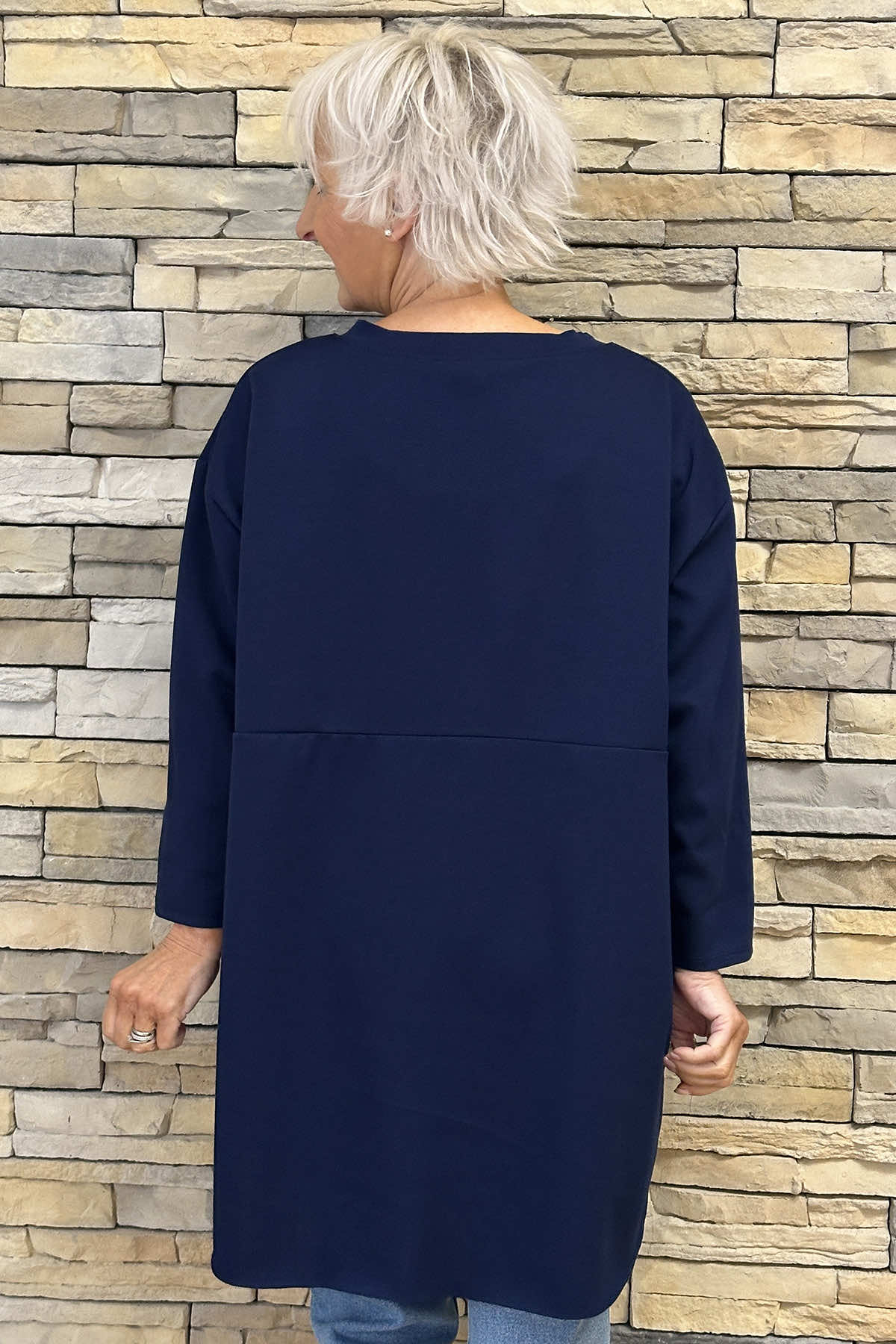 Leona Pocket Top Navy