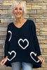 Gianna Heart Knitted Jumper Navy