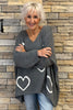 Gianna Heart Knitted Jumper Mid Grey