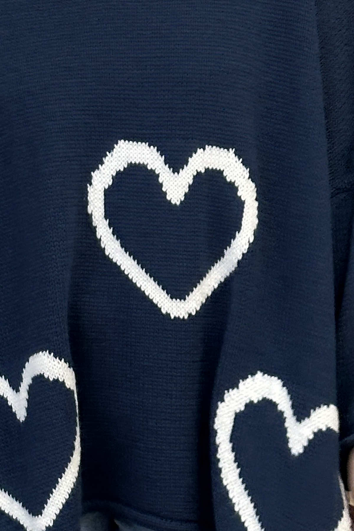 Gianna Heart Knitted Jumper Blue