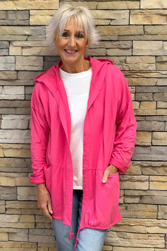 Lara Hooded Cotton Jacket Fuchsia