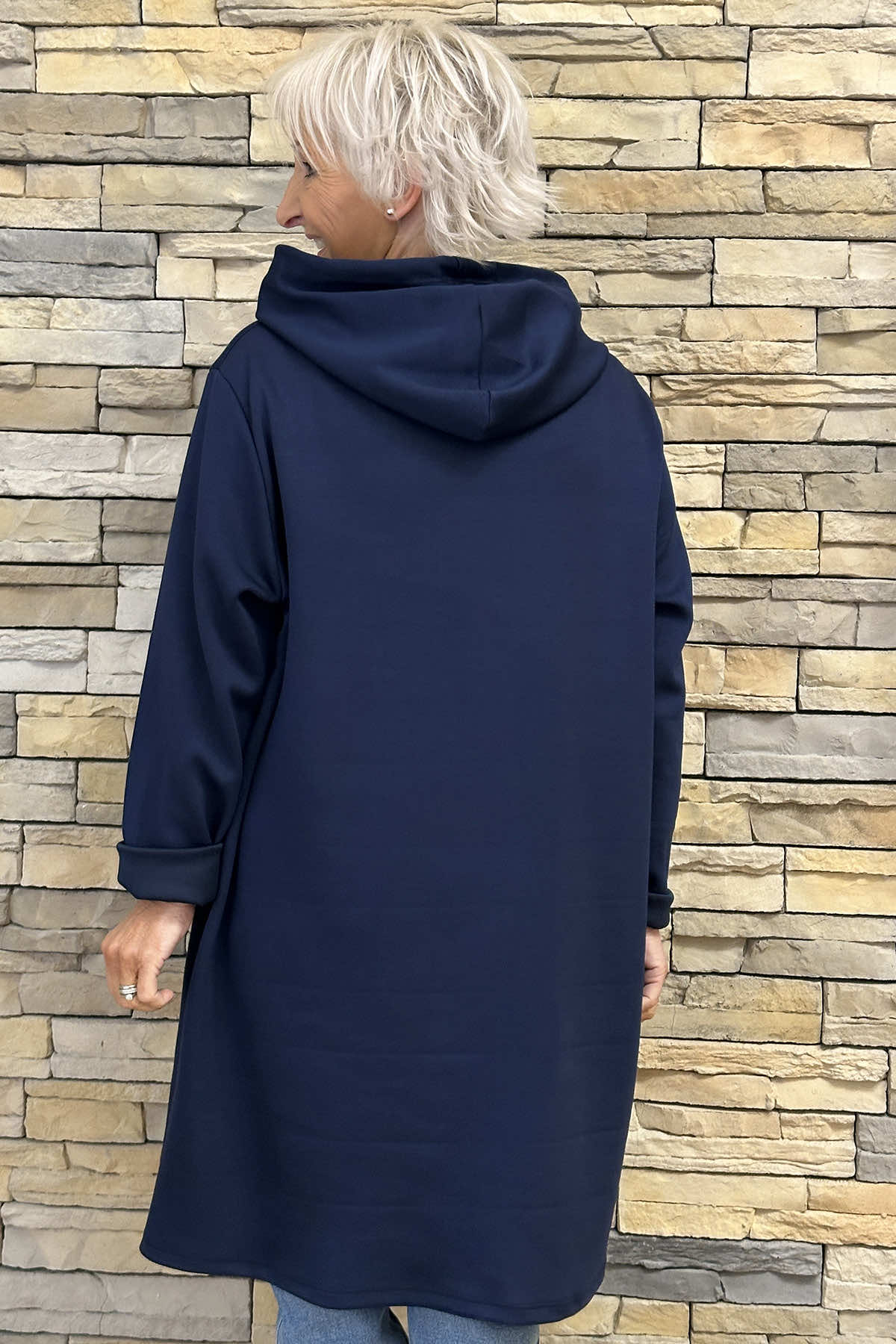 Faye Hooded Top Navy