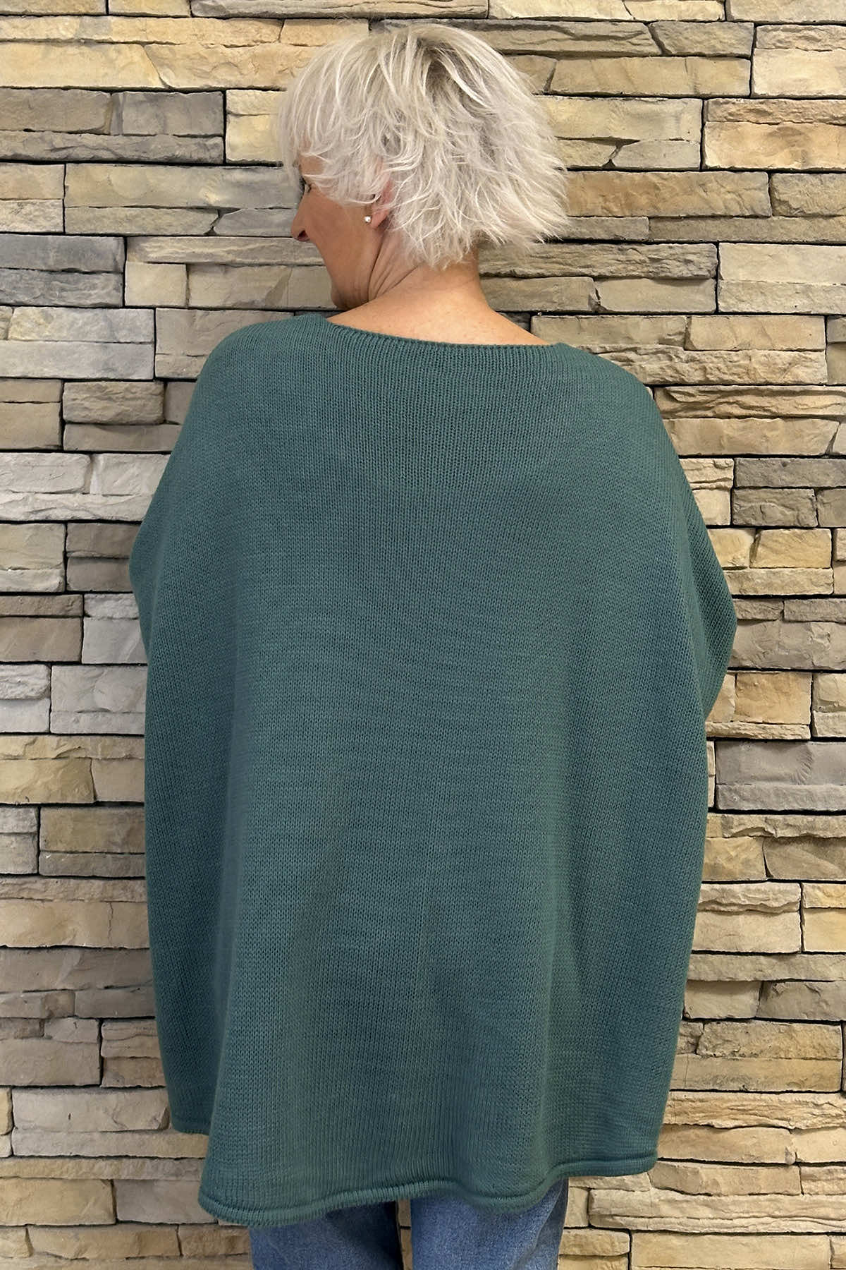 Gianna Heart Knitted Jumper Jade Green