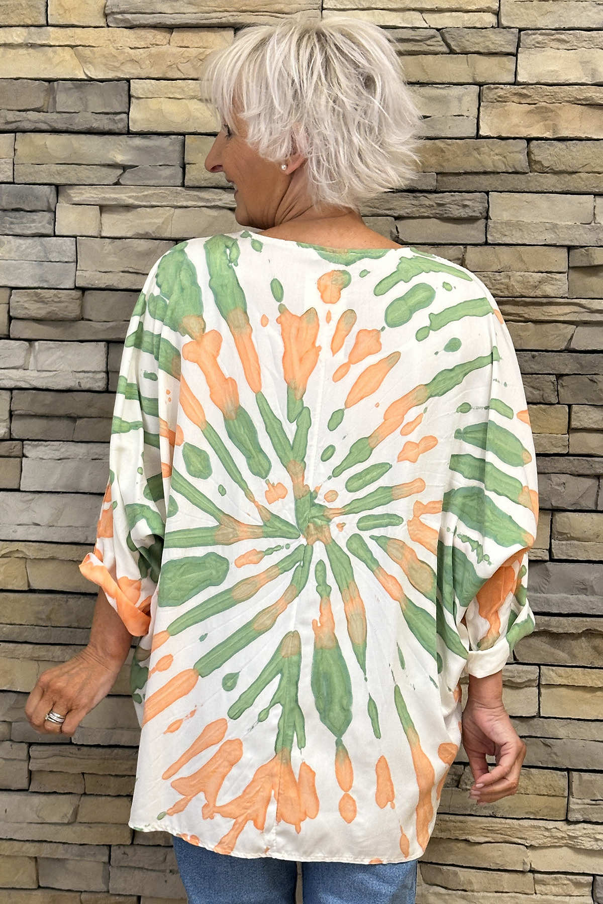 Cecilly Tie Dye Top Green