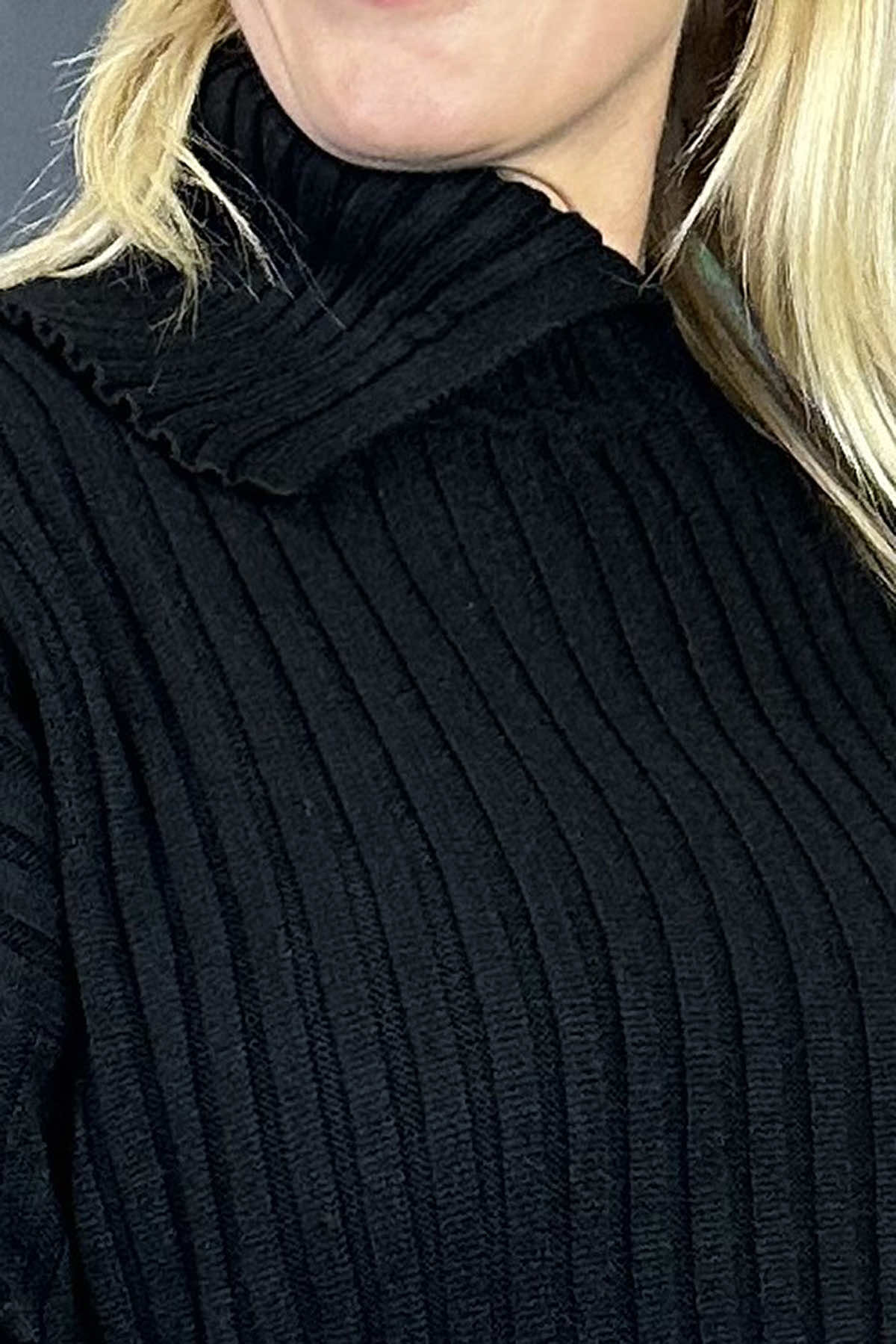 Seraphina Ribbed Knitted Jumper Black