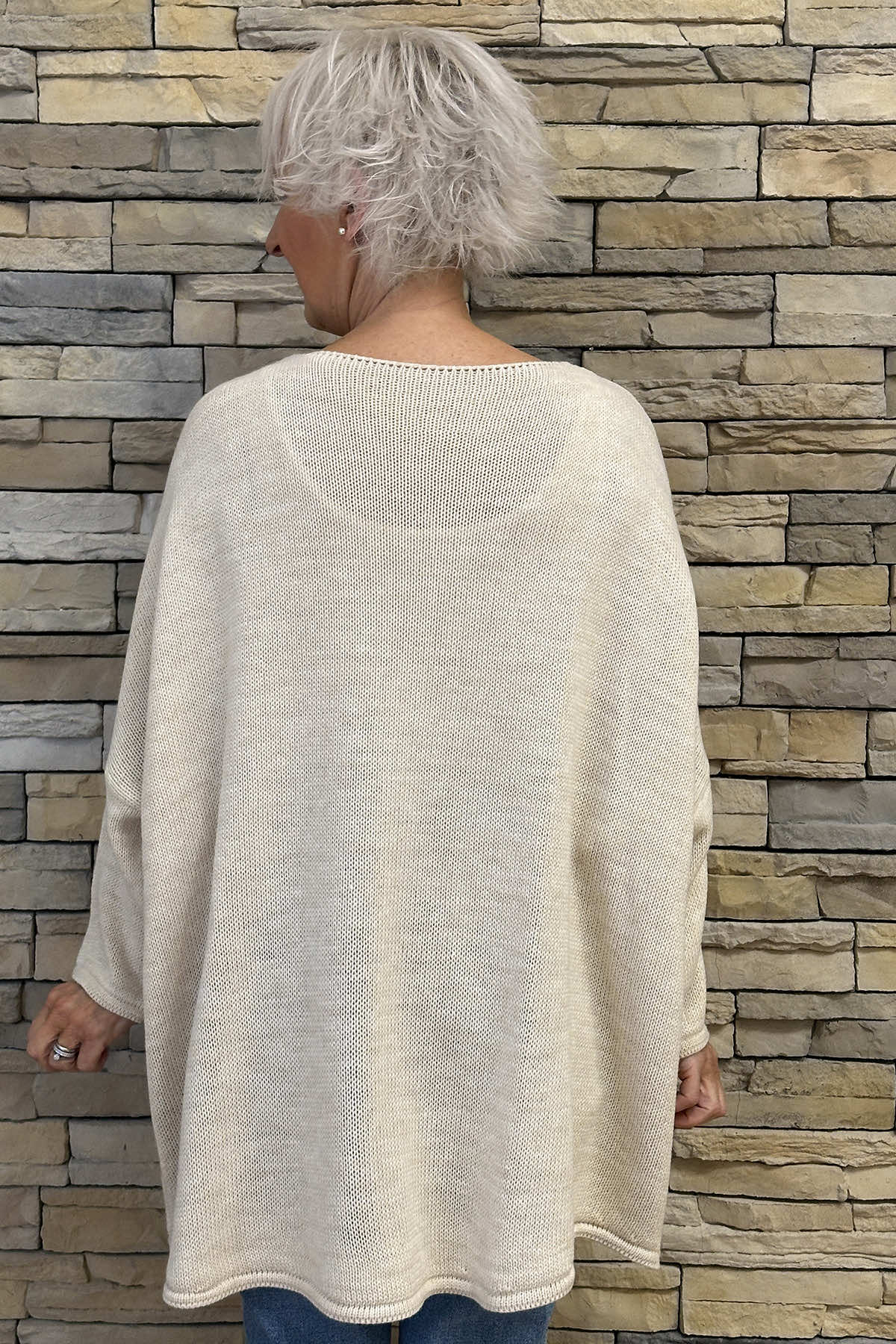 Gianna Heart Knitted Jumper Stone