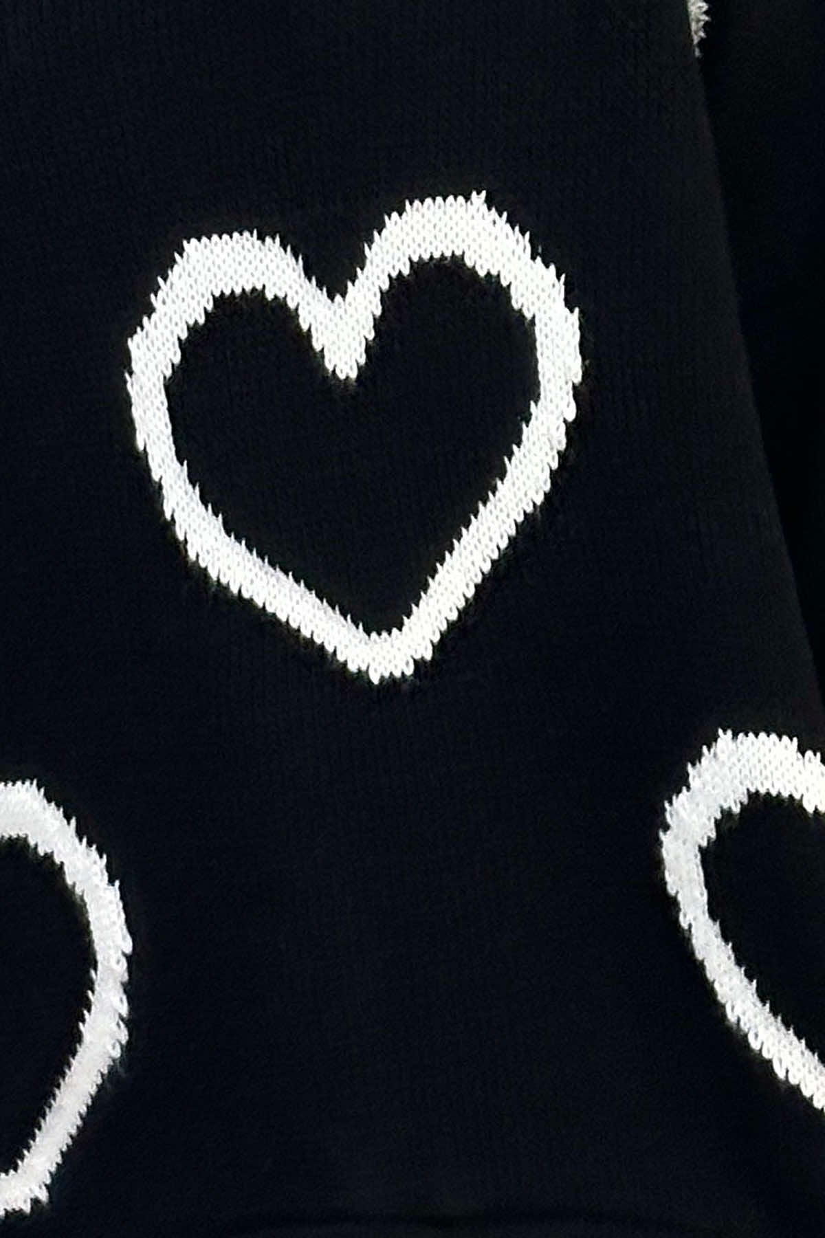 Gianna Heart Knitted Jumper Black