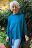 Della Cowl Neck Cotton Top Teal