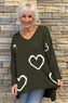 Gianna Heart Knitted Jumper Khaki