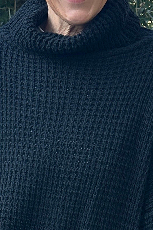 Romilly Polo Neck Knitted Jumper Black - Image 3