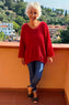 Eloise V-Neck Jumper Red