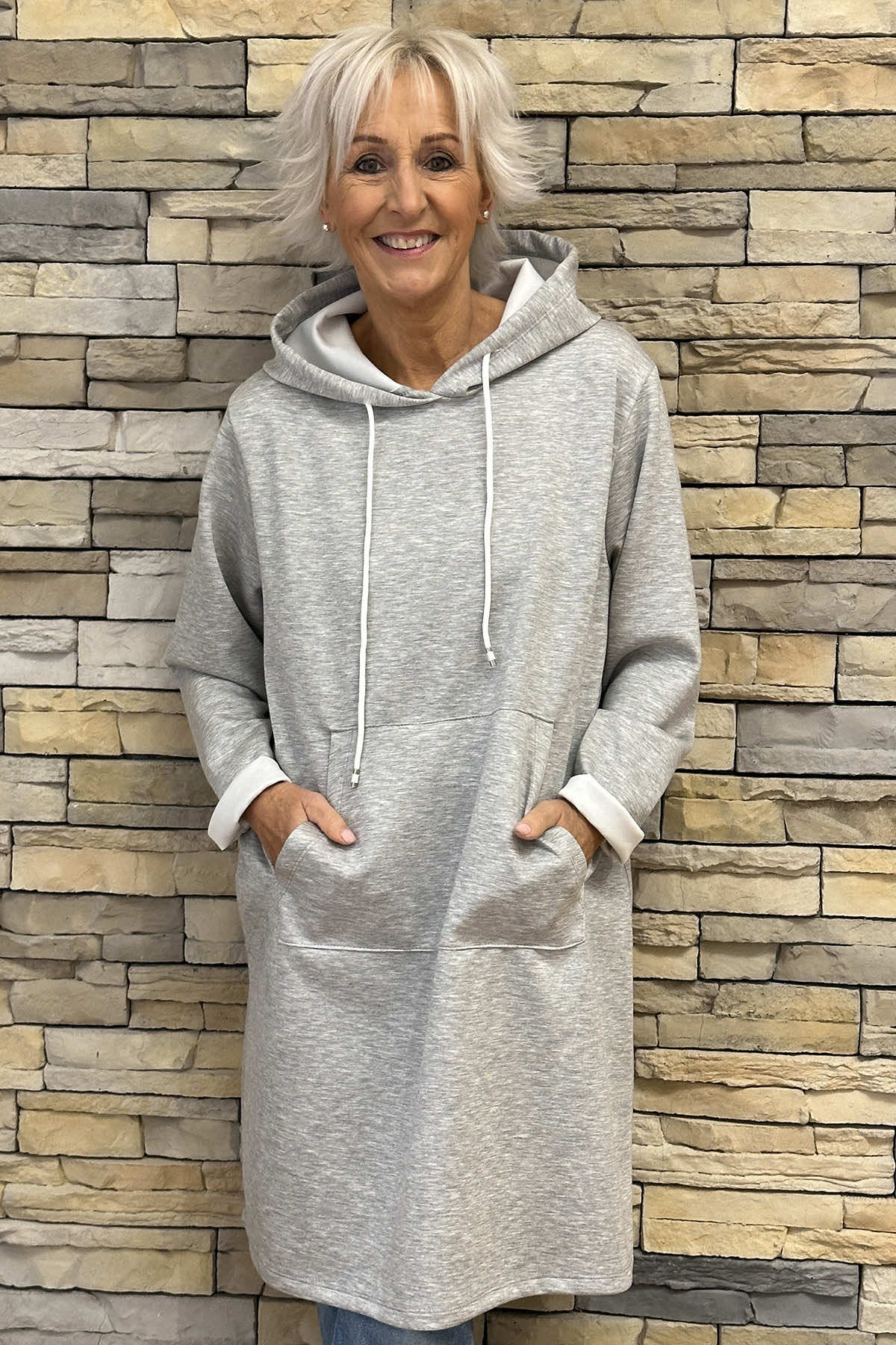 Faye Hooded Top Grey