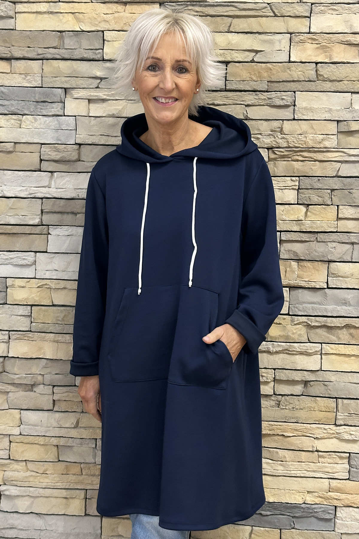 Faye Hooded Top Navy