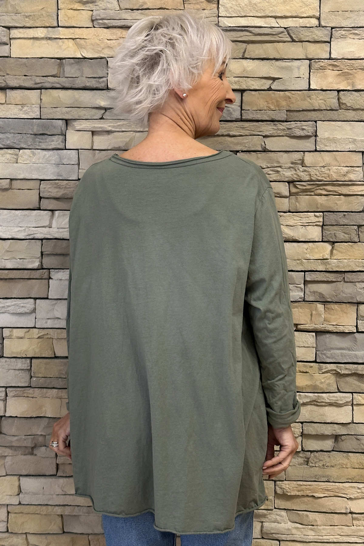 Amber Cotton Top Khaki