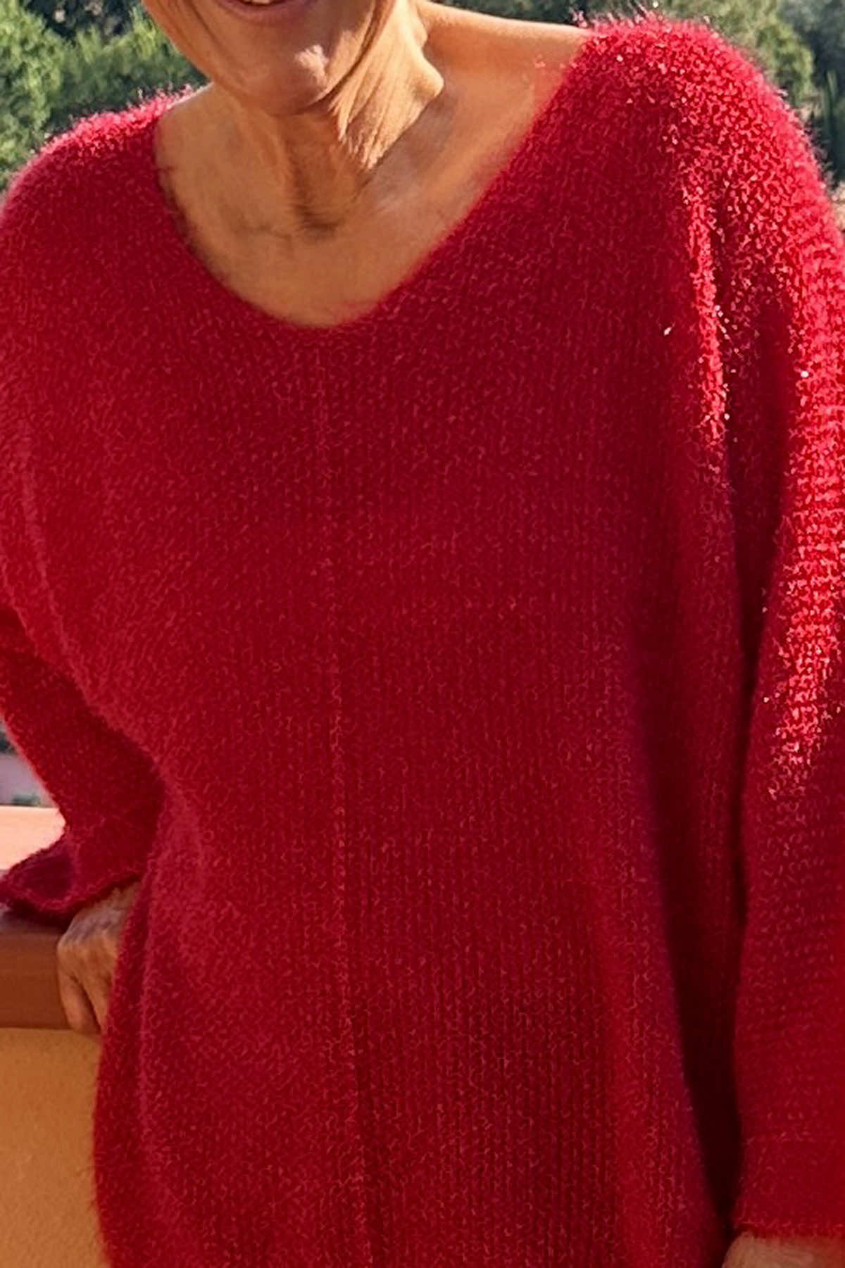 Eloise V-Neck Jumper Red