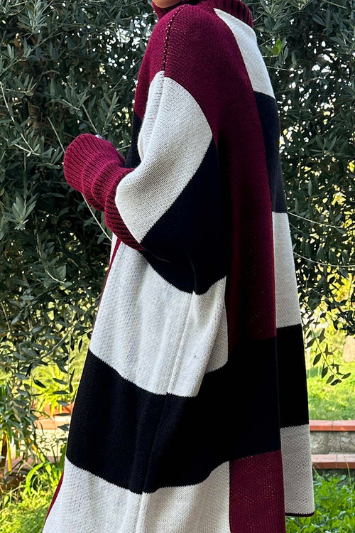 Emilia Polo Neck Knitted Tunic Wine - Image 3