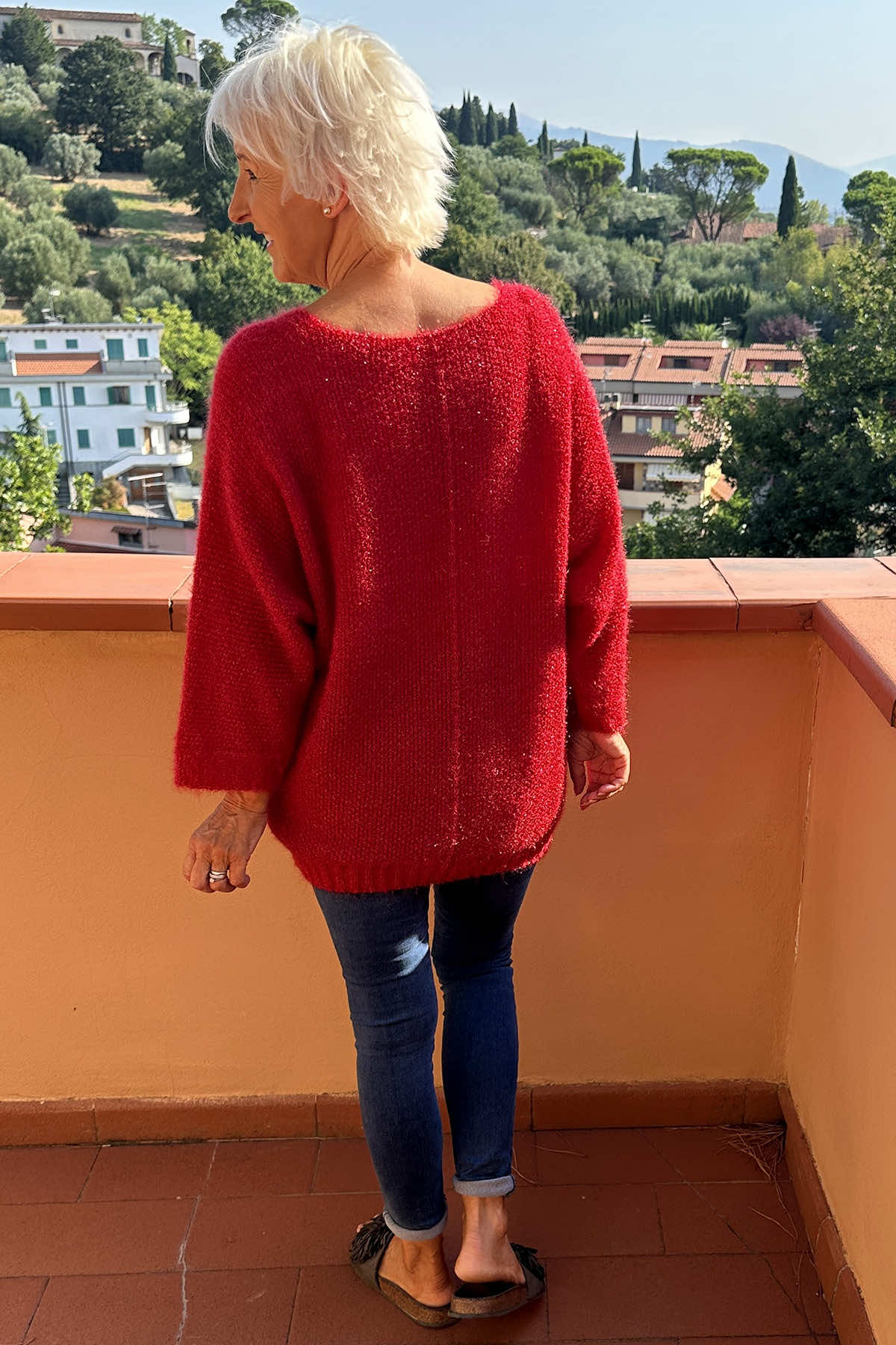 Eloise V-Neck Jumper Red