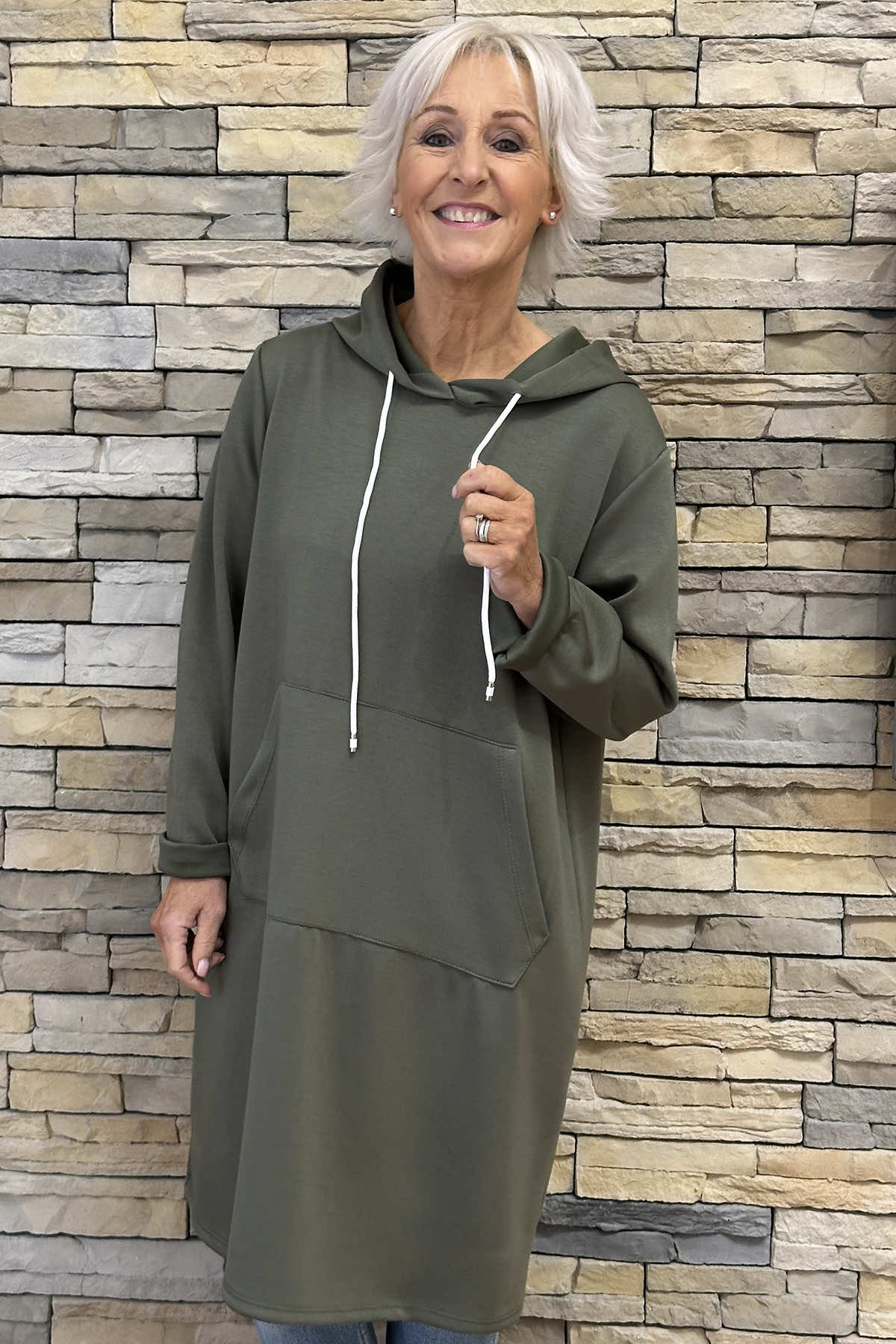 Faye Hooded Top Khaki