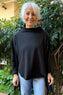 Della Cowl Neck Cotton Top Black