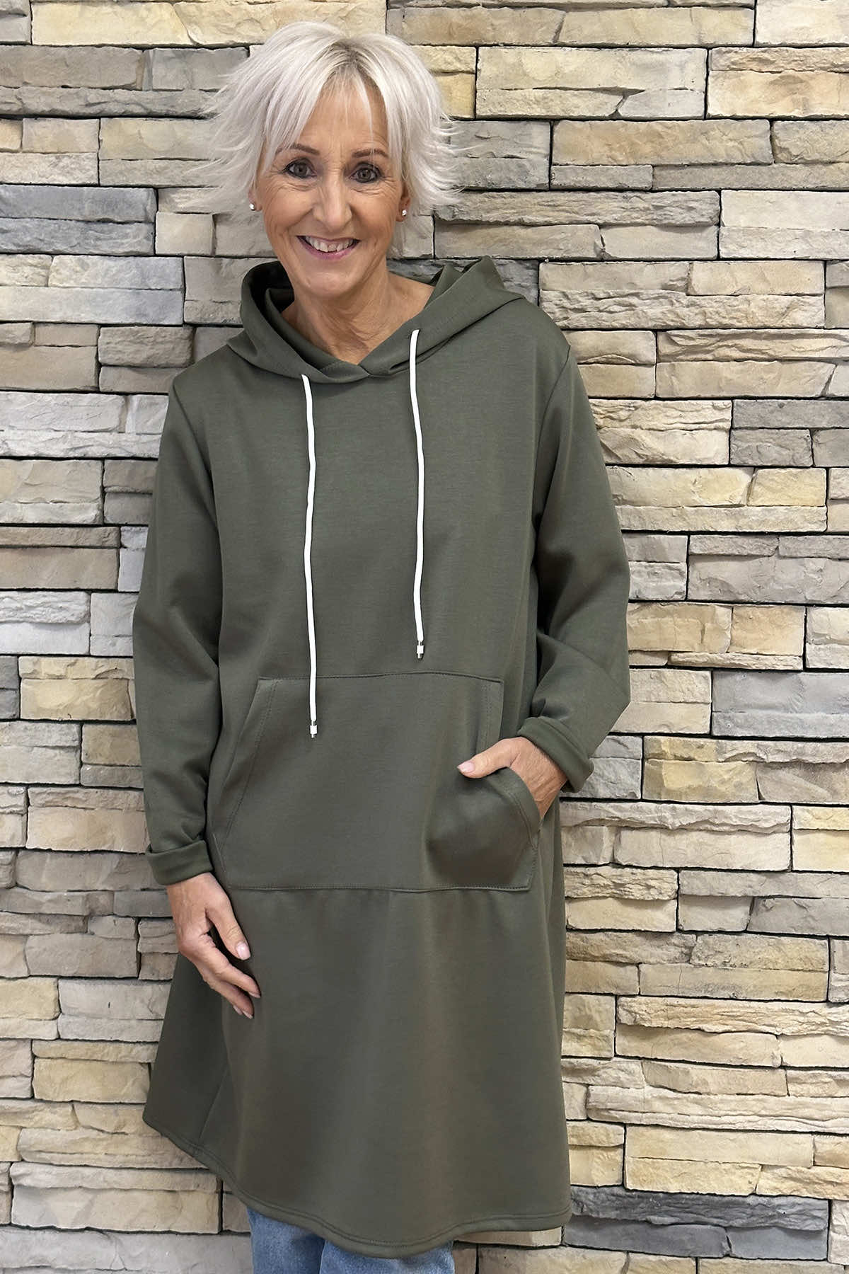 Faye Hooded Top Khaki