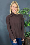 Seraphina Ribbed Knitted Jumper Cocoa