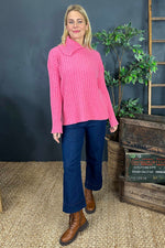 Seraphina Ribbed Knitted Jumper Pink Pink - Seraphina Ribbed Knitted Jumper Pink