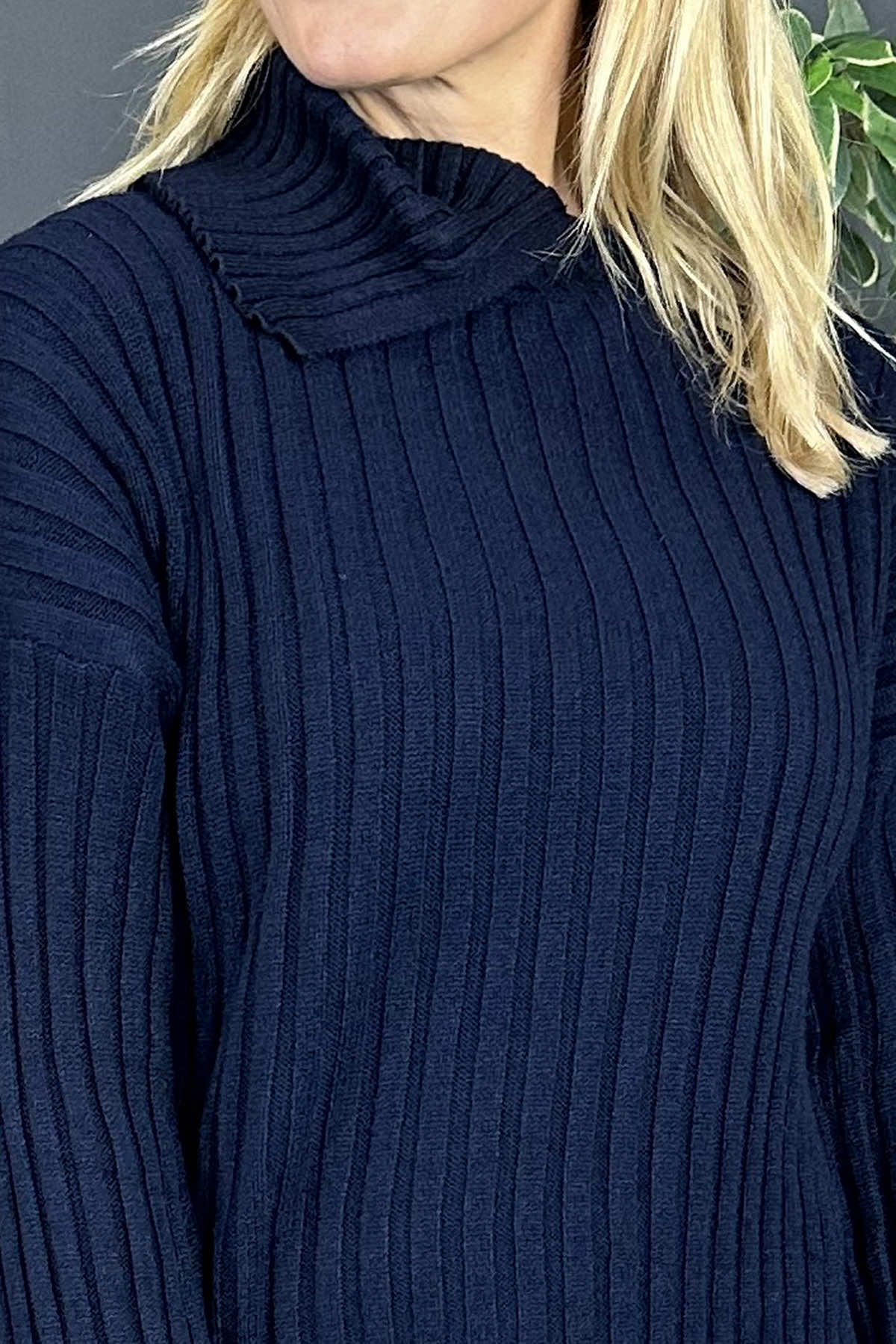 Seraphina Ribbed Knitted Jumper Navy