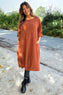 Penelope Pocket Needlecord Dress Burnt Orange