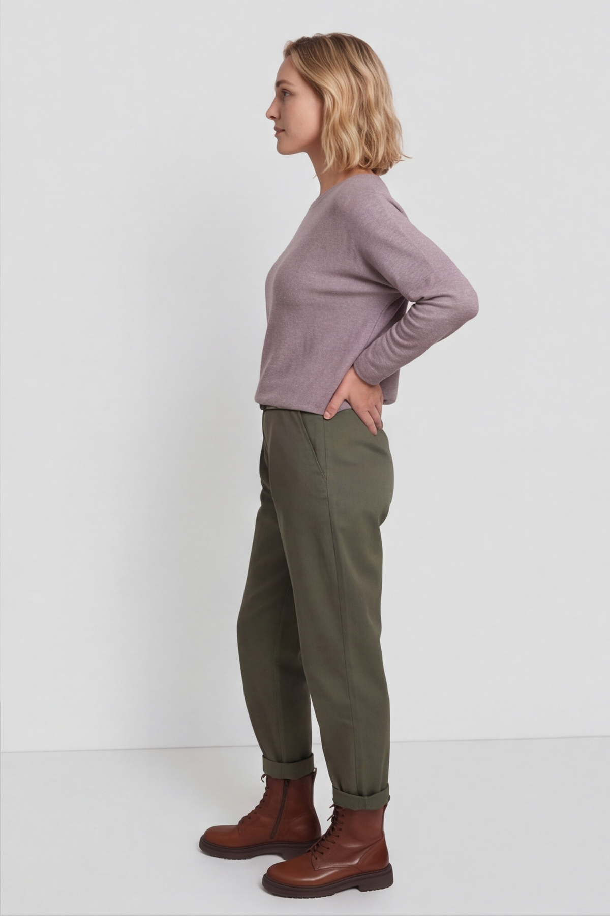 Philippa Belted Trousers Khaki